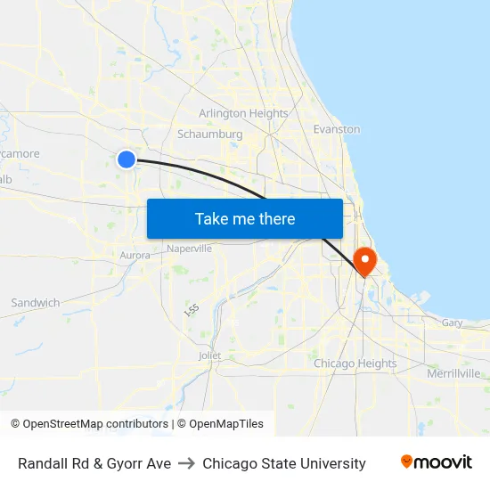 Randall Rd & Gyorr Ave to Chicago State University map