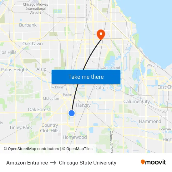 Amazon Entrance to Chicago State University map