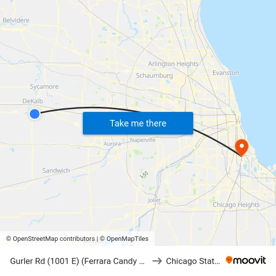 Gurler Rd (1001 E) (Ferrara Candy Company) - Wb Stop #726 to Chicago State University map