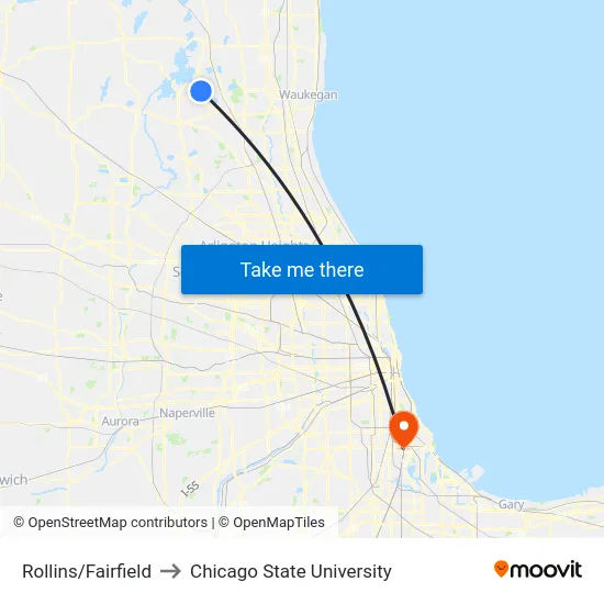 Rollins/Fairfield to Chicago State University map