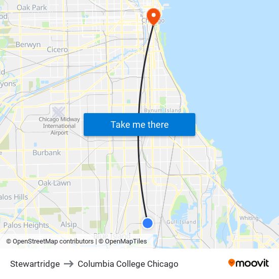 Stewartridge to Columbia College Chicago map