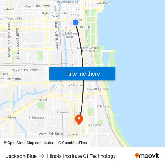 Jackson-Blue to Illinois Institute Of Technology map
