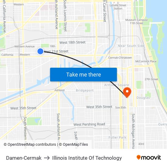 Damen-Cermak to Illinois Institute Of Technology map