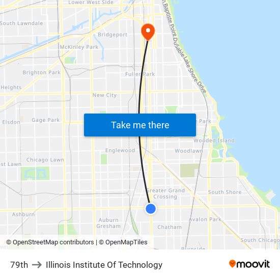 79th to Illinois Institute Of Technology map