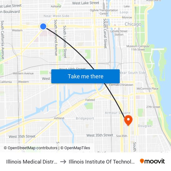 Illinois Medical District to Illinois Institute Of Technology map