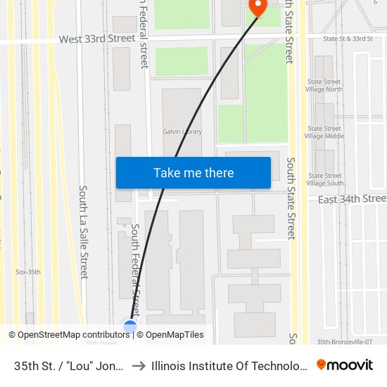 35th St. / "Lou" Jones to Illinois Institute Of Technology map