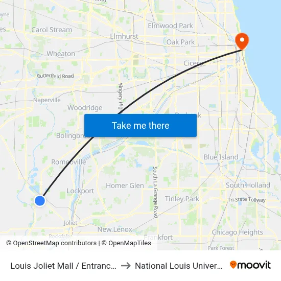 Louis Joliet Mall / Entrance 1 to National Louis University map