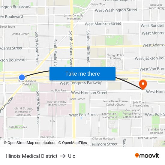 Illinois Medical District to Uic map