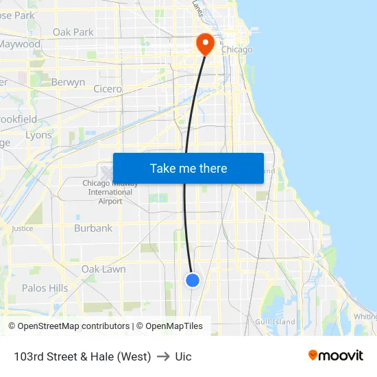 103rd Street & Hale (West) to Uic map