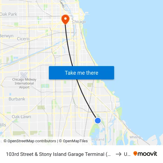 103rd Street & Stony Island Garage Terminal (Se) to Uic map
