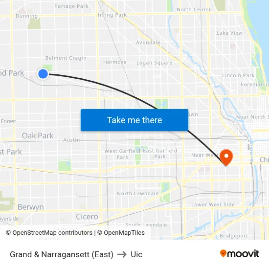 Grand & Narragansett (East) to Uic map
