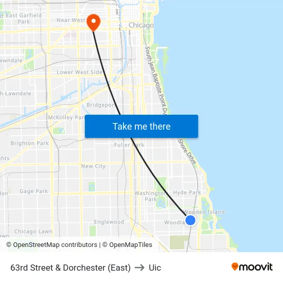 63rd Street & Dorchester (East) to Uic map