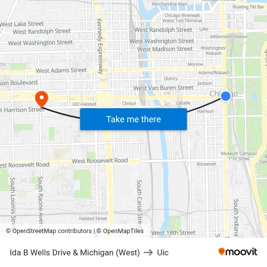 Ida B Wells Drive & Michigan (West) to Uic map