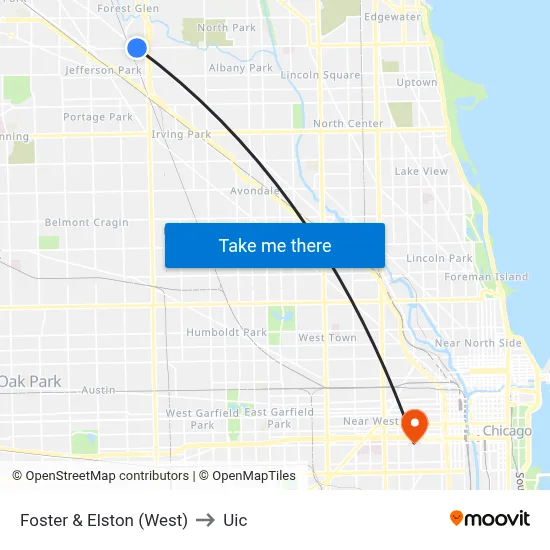 Foster & Elston (West) to Uic map