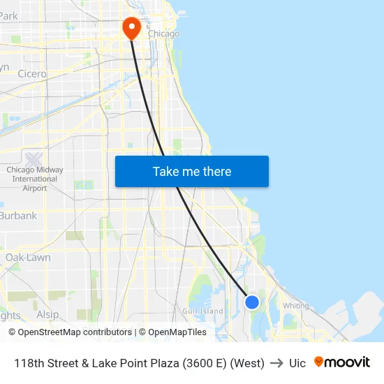 118th Street & Lake Point Plaza (3600 E) (West) to Uic map
