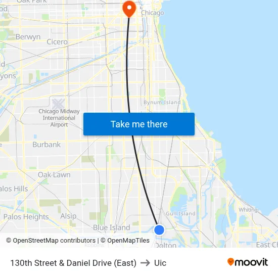 130th Street & Daniel Drive (East) to Uic map