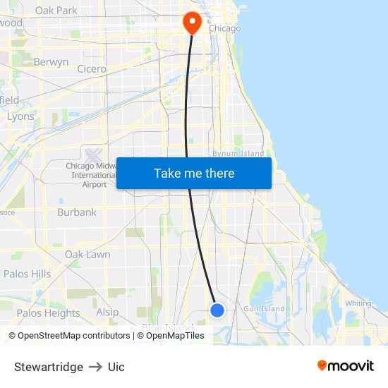 Stewartridge to Uic map