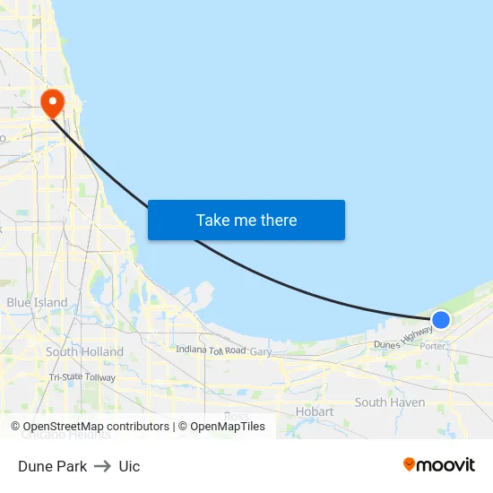 Dune Park to Uic map