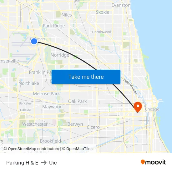 Parking H & E to Uic map