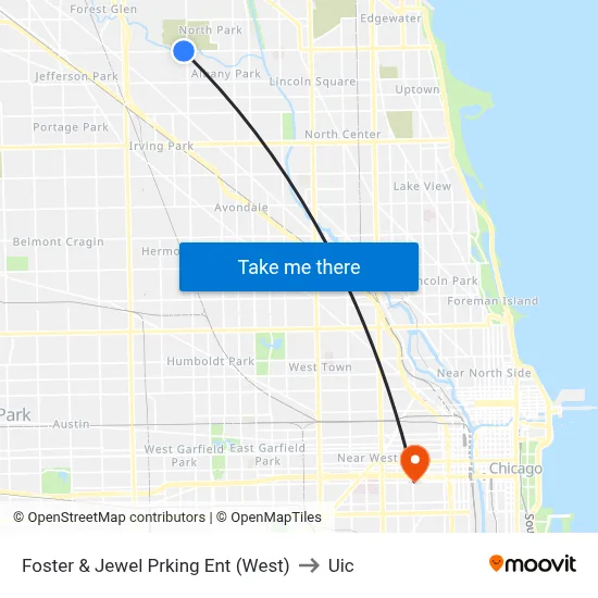 Foster & Jewel Prking Ent (West) to Uic map
