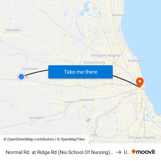 Normal Rd. at Ridge Rd (Niu School Of Nursing) - Nb Stop #499 to Uic map