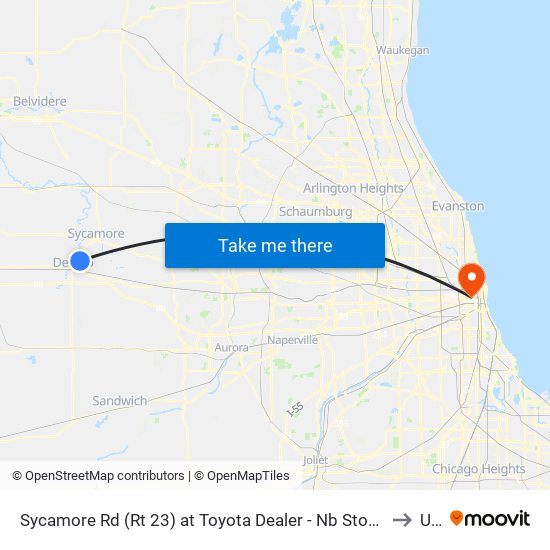 Sycamore Rd (Rt 23) at Toyota Dealer - Nb Stop # 553 to Uic map