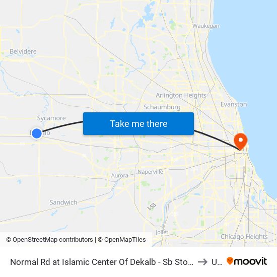 Normal Rd at Islamic Center Of Dekalb - Sb Stop #610 to Uic map