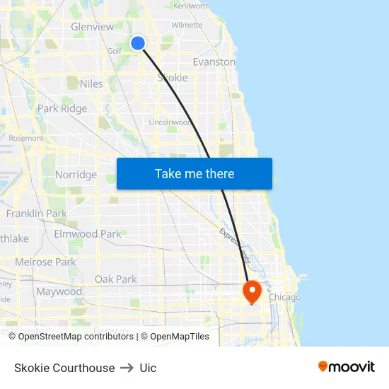Skokie Courthouse to Uic map
