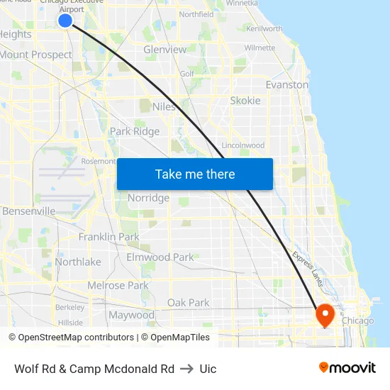 Wolf Rd & Camp Mcdonald Rd to Uic map