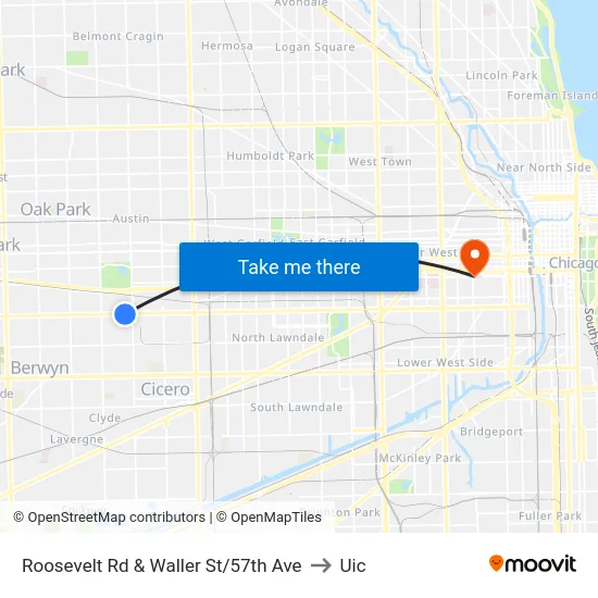 Roosevelt Rd & Waller St/57th Ave to Uic map