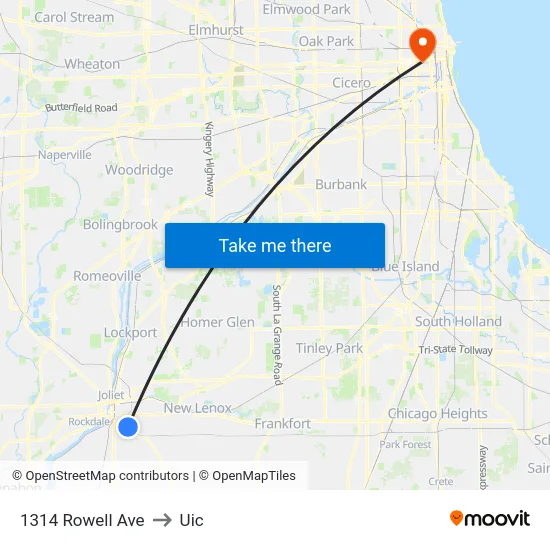 1314 Rowell Ave to Uic map