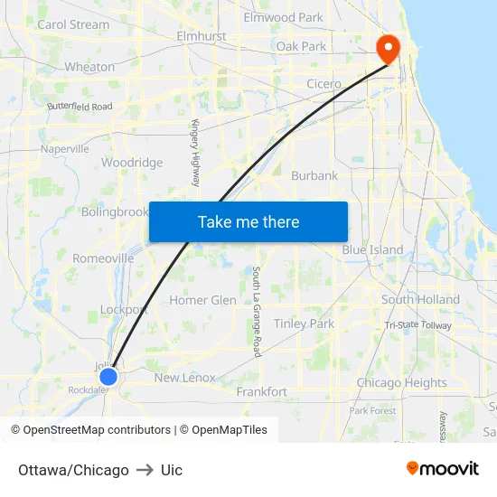 Ottawa/Chicago to Uic map