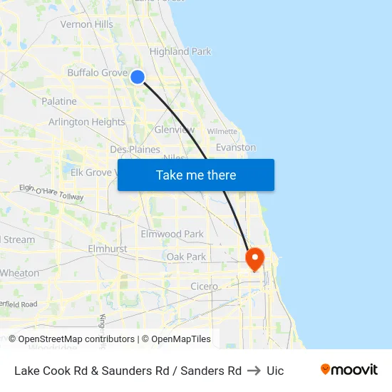 Lake Cook Rd & Saunders Rd / Sanders Rd to Uic map