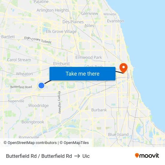 Butterfield Rd / Butterfield Rd to Uic map