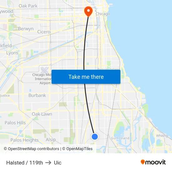 Halsted / 119th to Uic map