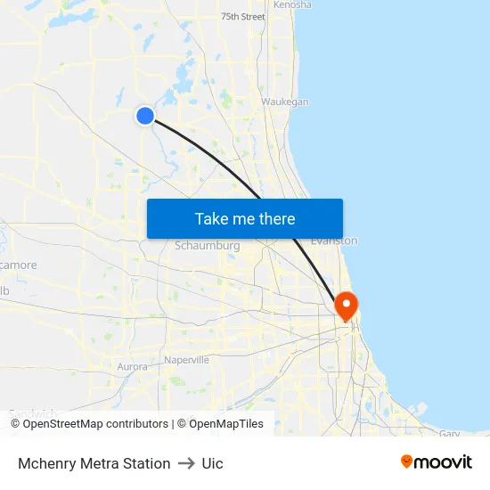 Mchenry Metra Station to Uic map
