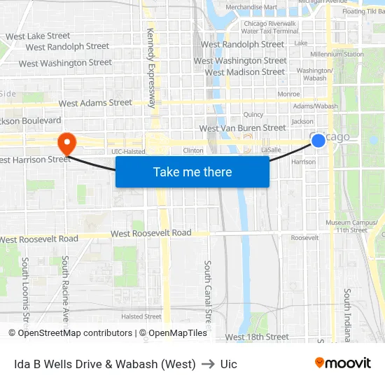 Ida B Wells Drive & Wabash (West) to Uic map