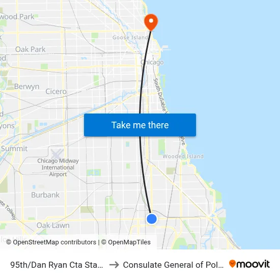95th/Dan Ryan Cta Station to Consulate General of Poland map