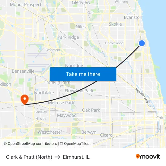 Clark & Pratt (North) to Elmhurst, IL map