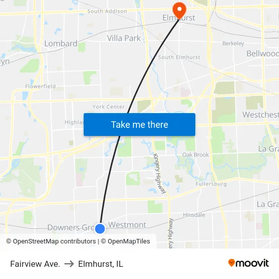 Fairview Ave. to Elmhurst, IL map