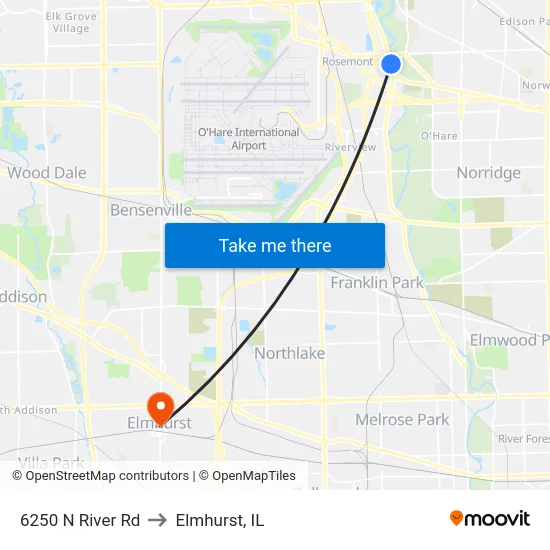 6250 N River Rd to Elmhurst, IL map