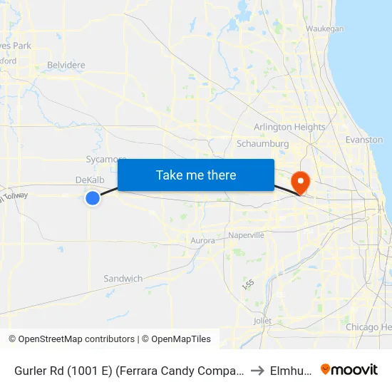 Gurler Rd (1001 E) (Ferrara Candy Company) - Wb Stop #726 to Elmhurst, IL map