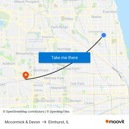 Mccormick & Devon to Elmhurst, IL map
