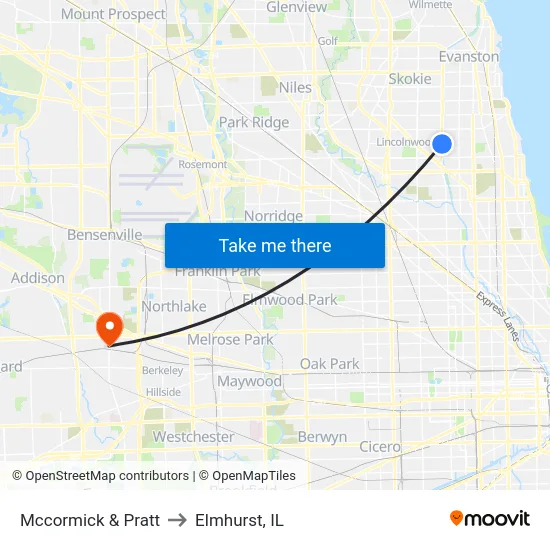 Mccormick & Pratt to Elmhurst, IL map