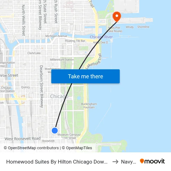 Homewood Suites By Hilton Chicago Downtown South Loop to Navy Pier map
