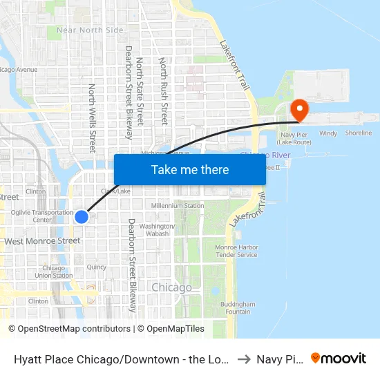 Hyatt Place Chicago/Downtown - the Loop to Navy Pier map