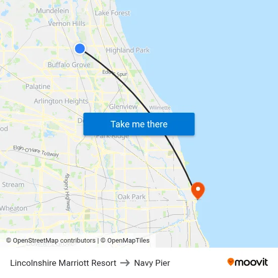 Lincolnshire Marriott Resort to Navy Pier map