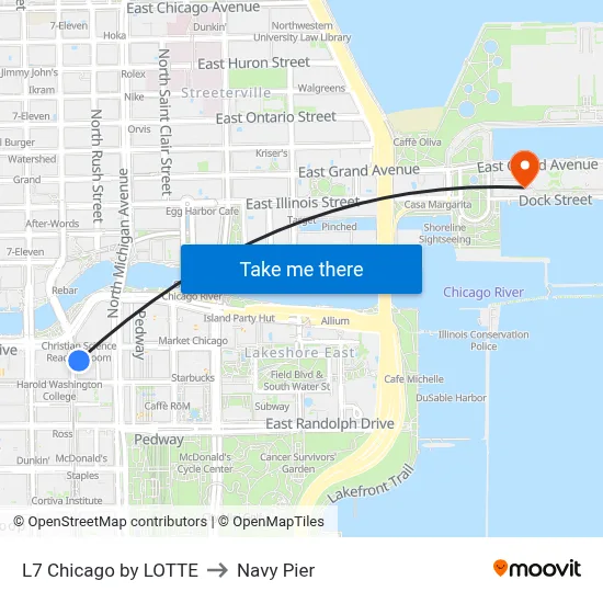 L7 Chicago by LOTTE to Navy Pier map
