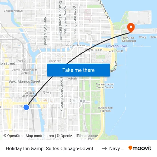 Holiday Inn &amp; Suites Chicago-Downtown by IHG to Navy Pier map