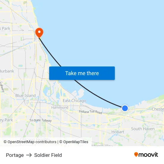 Portage to Soldier Field map